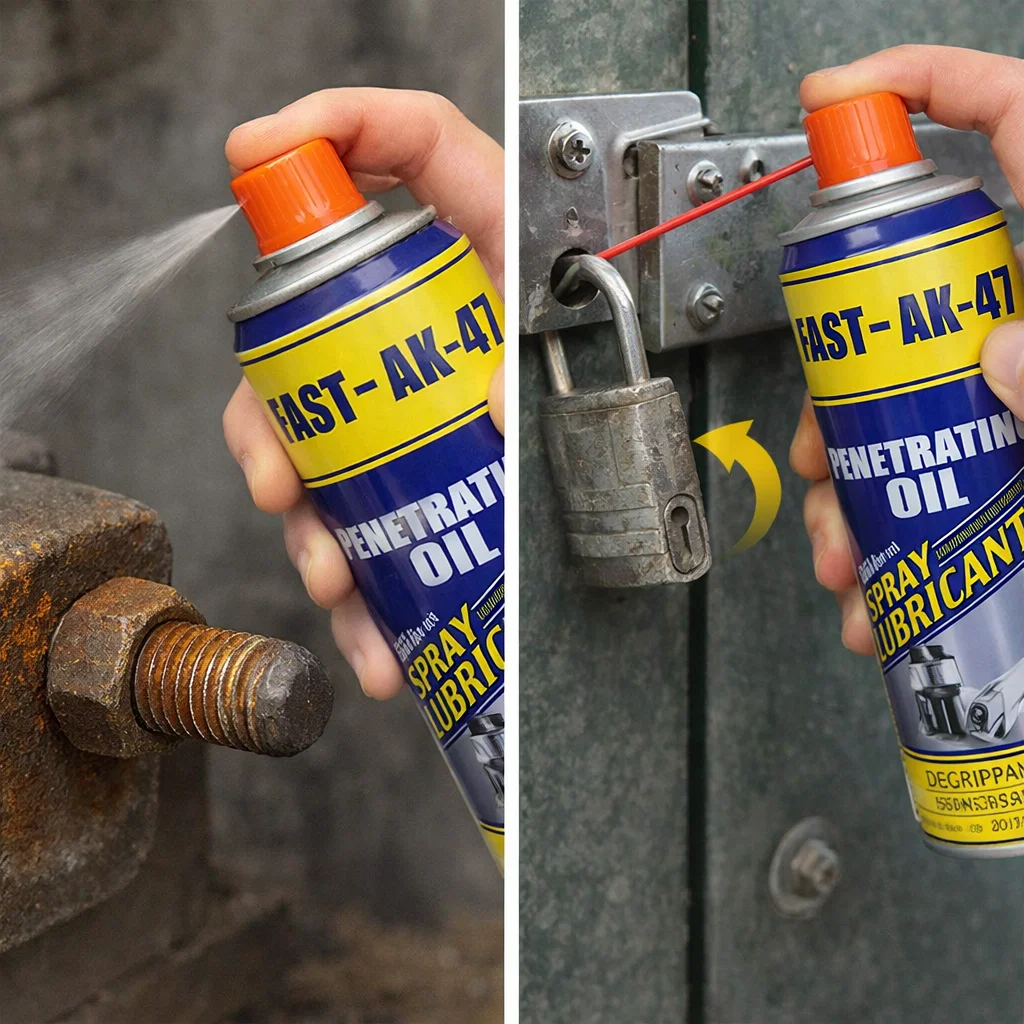 FAST AK-47 بخاخ تشحيم قوي للمفصلات والأقفال ضد الصرير