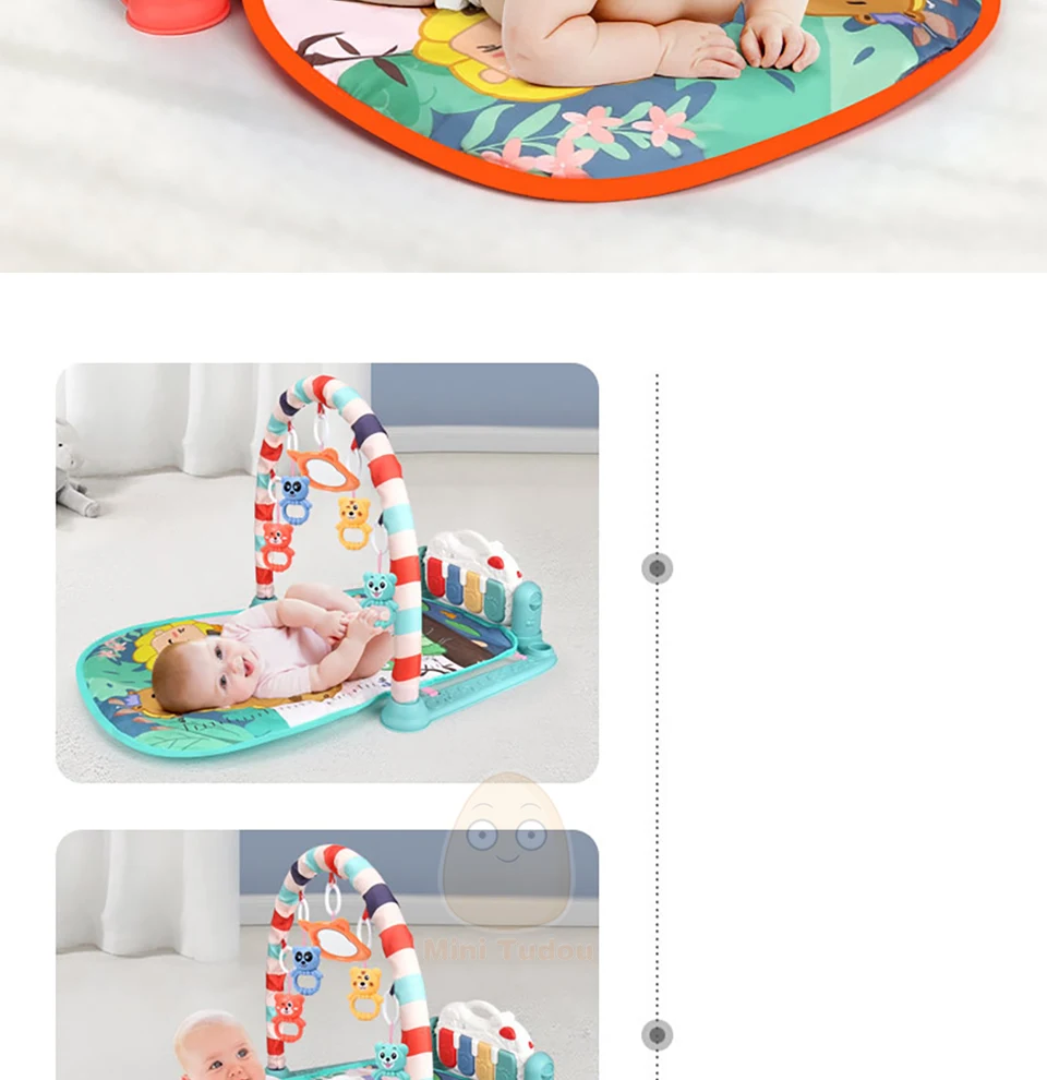 سجادة لعب للأطفال مع بيانو تفاعلي 3 في 1 لتنمية المهارات